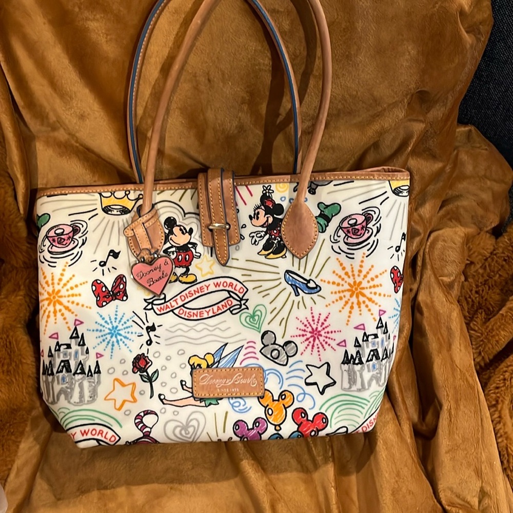 Disney Dooney & Bourke Shoulder Bag 1st Edition Mickey Mouse Sketch Tote Rare